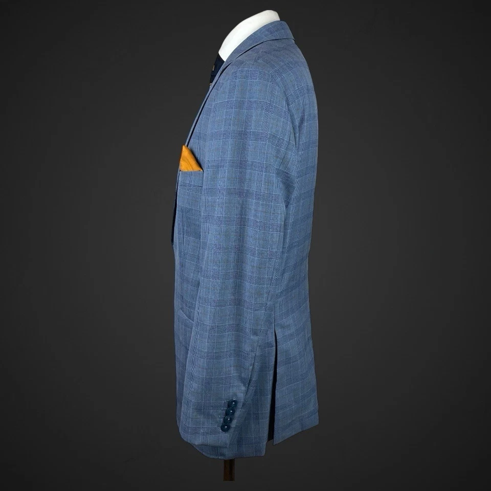 Blazer Chaqueta Alexandra Wood Savile Row 42R Azul Príncipe de Gales Cuadros Blazer Foto 3 de 4