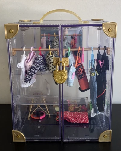 Rainbow High Doll Clothes Trunk Closet Shoes Lot