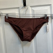 NWT Women's Low Rise Cheeky Bikini Bottom Shade Shore Brown Size L 12/14