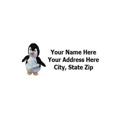 30pcs Personalized penguin Return/Mailing Address labels 1''x2.625'' Free S/H