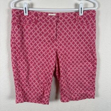 Laundry By Shelli Segal Womens Shorts Sz 8 Soft Stretch Geometric Excellent