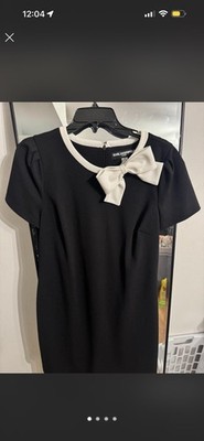 Karl Lagerfeld Paris Women s Size 10 Black/White Colorblock Bow Sheath Dress