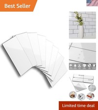 100-Piece Waterproof Subway Peel and Stick Backsplash Tiles - Polished White