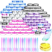 Motbach 100 Pcs 3G Empty Plastic Containers with Lids,Tiny Makeup Sample Contain