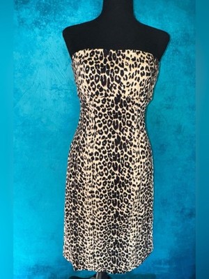 Vintage Forever 21 Corset Top Midi Zip up Leopard Dress w/slit - Medium |  eBay