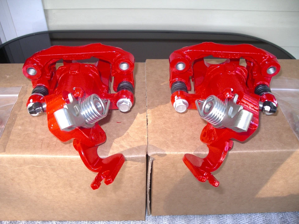 🌟 NEW RED Hyundai Tiburon Elantra Kia Spectra 2001-2005 Rear Brake Caliper SET - Image 2 of 4