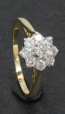 18 Carat Yellow Gold Diamond Cluster Ring 0.33ct Size J (80.25.922)