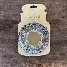 Yankee Candle Illuma-Lid Jar Candle Topper Silver Scroll Fits 22 & 14.5 oz NEW