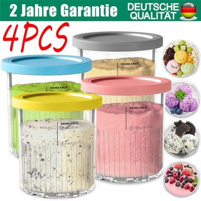 4x Creami Behälter Eisbecher für Ninja Creami Deluxe Ice Cream Maker NC501 NC500