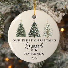Personalized Engagement Ornament Our First Christmas Engaged Future Mrs.