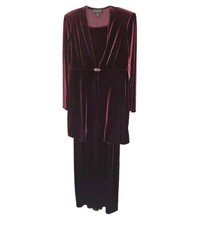 Vintage Scott McClintock Woman 10 Formal Velvet Dress Duster Jacket 2pc Holiday