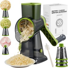 Käsereibe mit Kurbel Gemüseschneider Gemüsehobel Trommelreibe 3 Trommelblättern