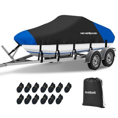 NEVERLAND Trailerable Boat Cover 17 18 19 ft Waterproof Heavy Duty Marine Grade