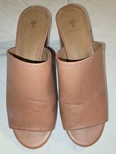 Womens FRYE Leather Blake Chevron Mule Rose Sandal