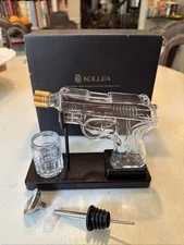 Kollea Mini Whiskey Glass Gun Shaped Decanter Set With Shot Glass And Stand