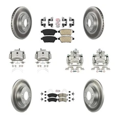 Front Rear Brake Rotors Pads Calipers Kit for Mazda 6 2006-2013 oe00 Coated