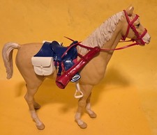 USA Old Glory Red White  Blue tack Thunderbolt horse figure Johnny West Marx