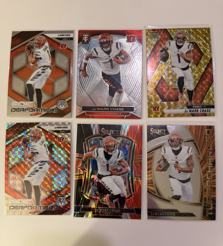 Ja’Marr Chase Card Lot x6 Mosaic Select Prizm Revolution Bengals Inserts