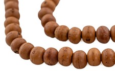 Smooth Brown Bodhi Seed Mala Prayer Beads 12mm Nepal Round Wood 36 Inch Strand