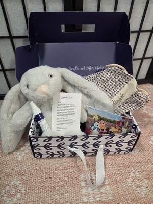 Lavender Life Gray Xander Bunny Soft Rabbit Plush Therapy Microwaveable Gift Box
