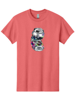 Crushed-Soda-Can Mens Graphic Tee, 100% Cotton, Casual Summer Wear
