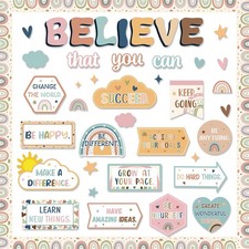 Boho Affirmation Station Bulletin Board Classroom Decorations Set Motivationa...