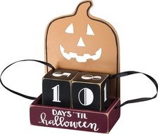 Days Until Halloween Wooden Metal Pumpkin Cal...
