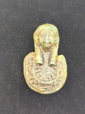 Vintage Egyptian Style Rare Old Pharaoh Blue Stone Figure Pendant From Egypt