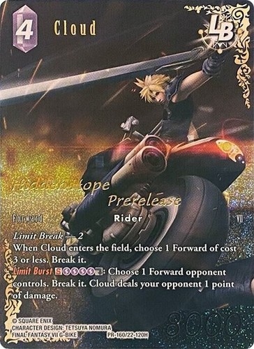 Cloud Prerelease Full Art Foil - PR-160/22-120H NM - Final Fantasy