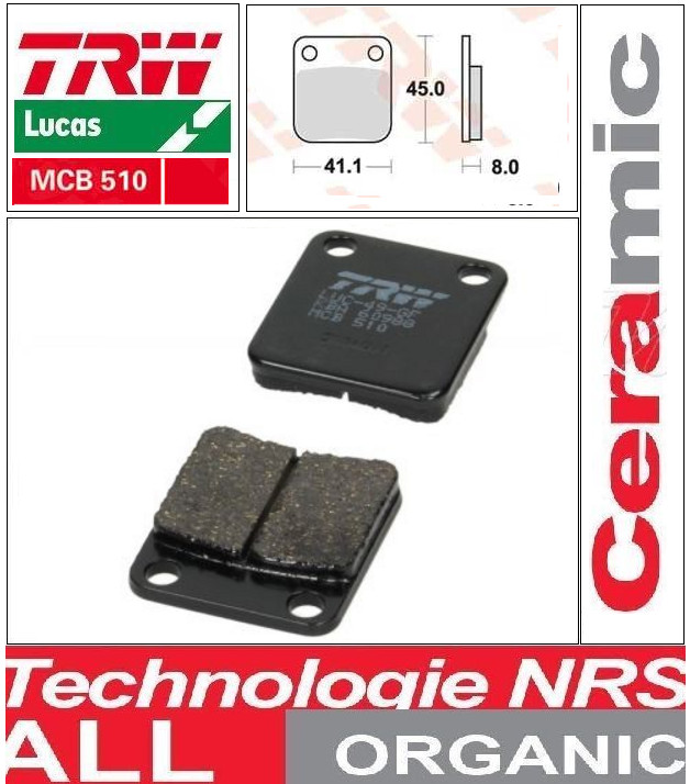 Plaquette frein avant TRW MCB510 anti sifflement Honda CG 125