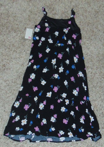 Girls Dress SO Black Floral Striped Knot Front Midi Halter Beach Sundress-10/12 - Picture 6 of 7