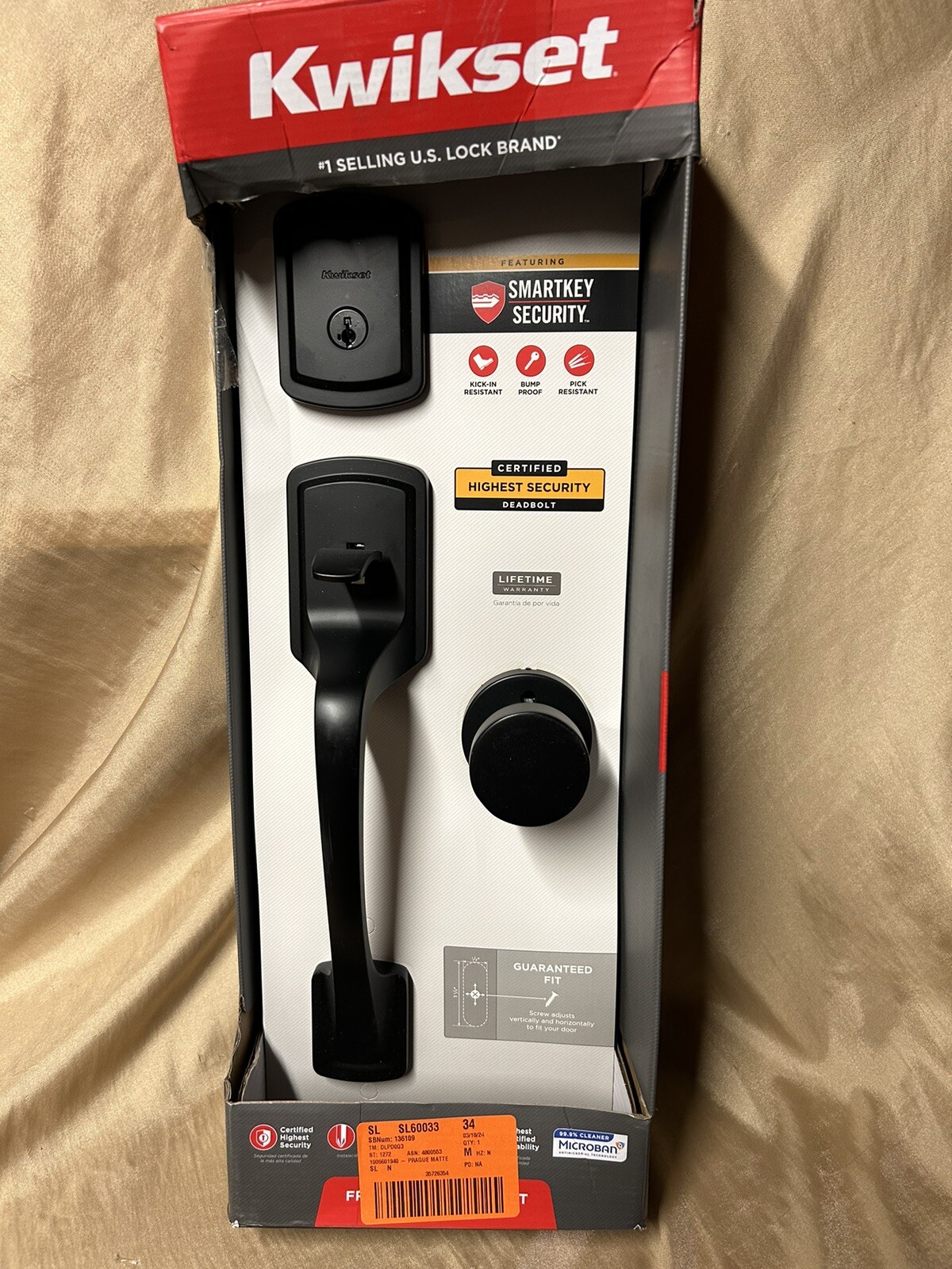 KWIKSET PRAGUE Front Entry Handleset MATTE BLACK eBay