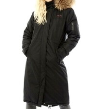 New Womens Bench Skylar 2 Parka Jacket With Faux Fur Trim Hood Black