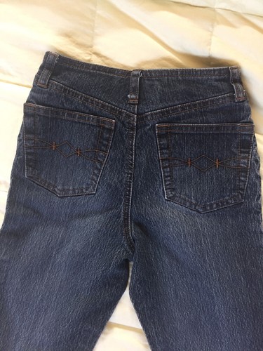 VINTAGE Meow Genes Flare Bottom Blue Jeans, Size 8 Slim - Picture 7 of 12