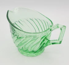 Vintage (1930s) Green Uranium Depression Glass Creamers