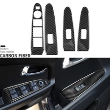 Real Carbon Fiber Window Lift Switch Panel Cover For Kia Sportage R GL 2011-2016