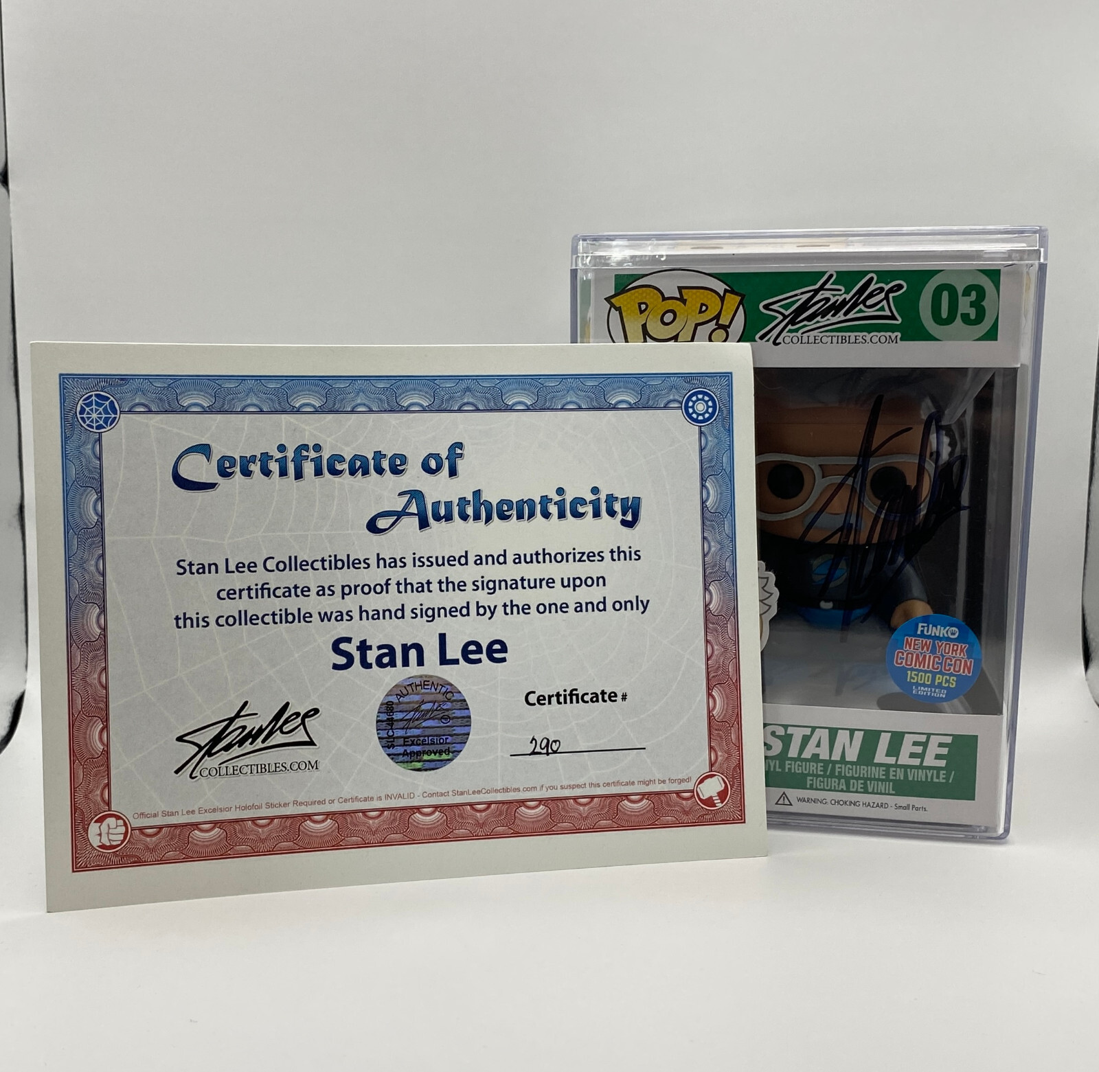 Funko Pop! Stan Lee #03 Nycc Exclusive (Le 1500) Signed W/ Coa