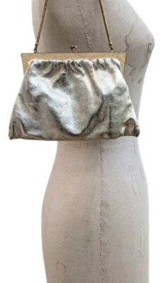 Vintage Gold Bag Evening Leather Small Occasion Purse - Image 1 of 4
