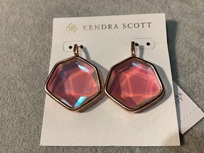 Kendra Scott Vanessa Dichroic Glass Drop Earrings in Rose Gold