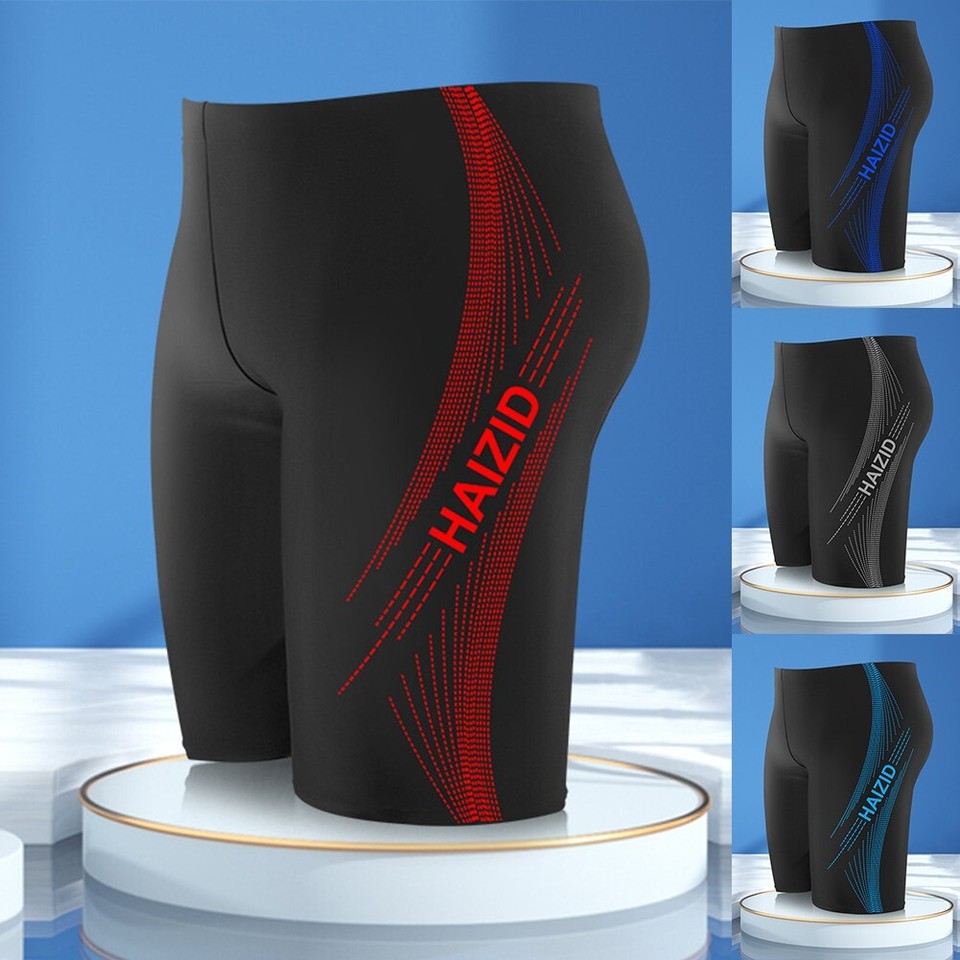Men's Long Quick Dry Swim Shorts Swimwear Swimming Trunks Boxer Pants
