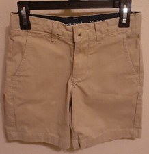 L K- Boys Crown  Ivy Motion Flex Khaki School Uniform Shorts Sz 8 Reg NICE 