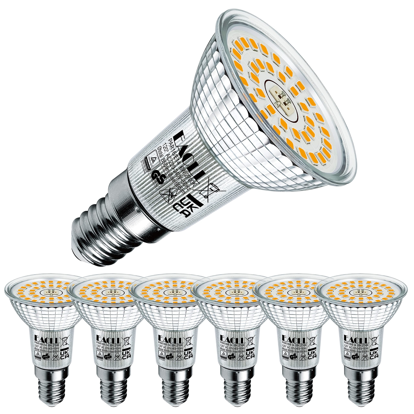 EACLL Lampadine LED E14 R50 6W Equivalenti 90W | Pacco da 6 Risparmio