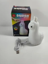 Squish Tap Light Rechargeable Nightlight Larry Llama Multicolor Silicone (READ)