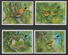 Cook Islands 1990 - Birdpex '90 Overprint Set of 4 Miniature Sheets - MNH