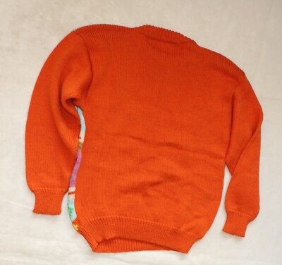 HERREN ORANGE SNOWFLAKE ISLANDER STRICK NORWEGER PULLOVER ca GR M