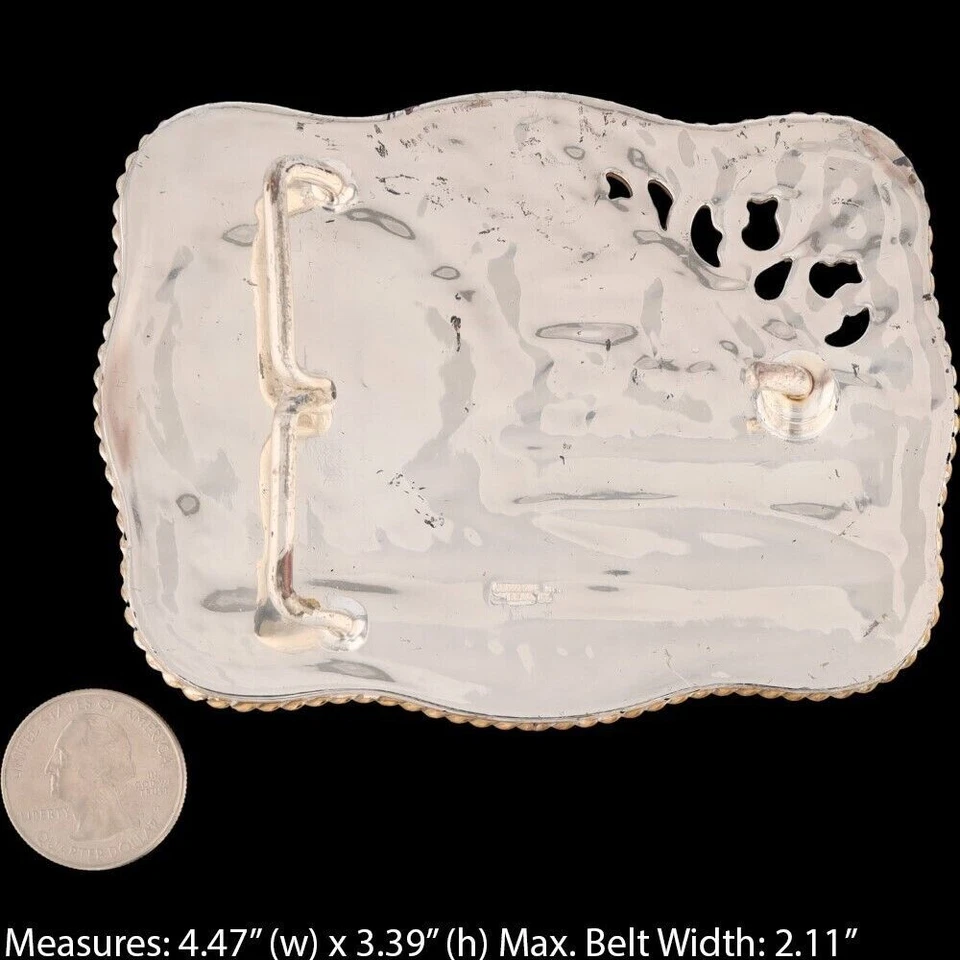 XL Nuevo Rojo Bluff Aha Caballo Árabe Plata Show Campeón Rodeo Nuevo de Lote Antiguo Hebilla de Cinturón Foto 4 de 4