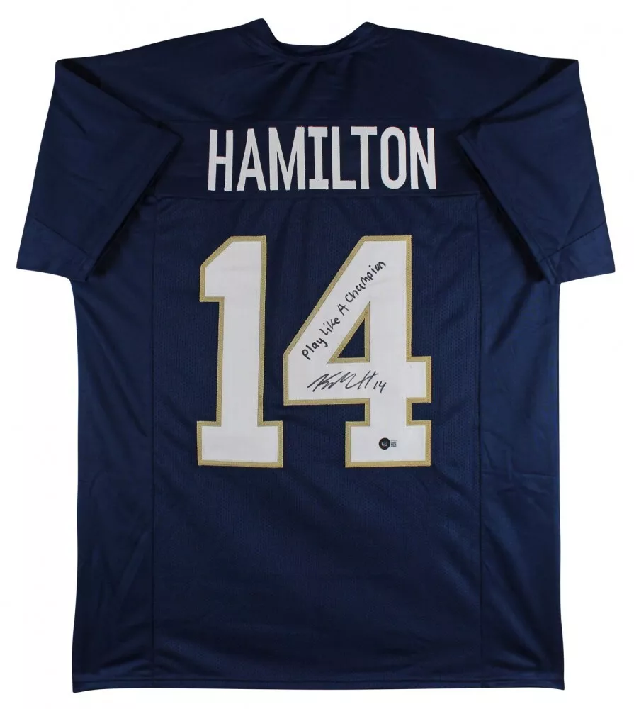 Kyle Hamilton Signed Notre Dame Jersey Inscribd Play Like a Champion  (Beckett)