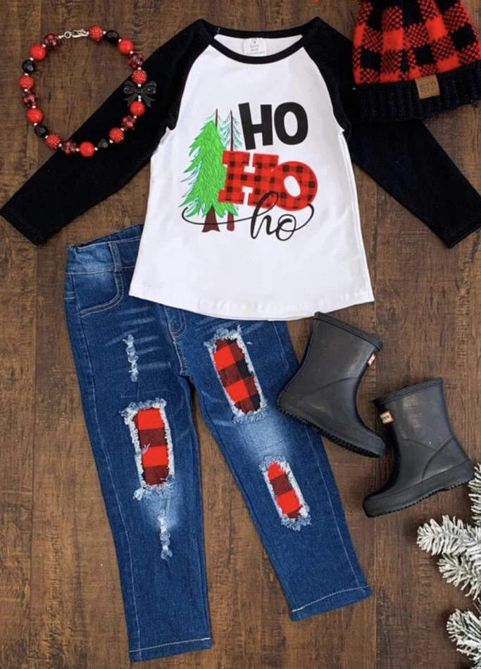 Christmas denim outfit sales