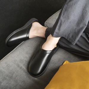 mens leather slip on mules