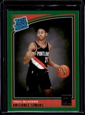 2018-19 Donruss #186 Anfernee Simons Green Flood
